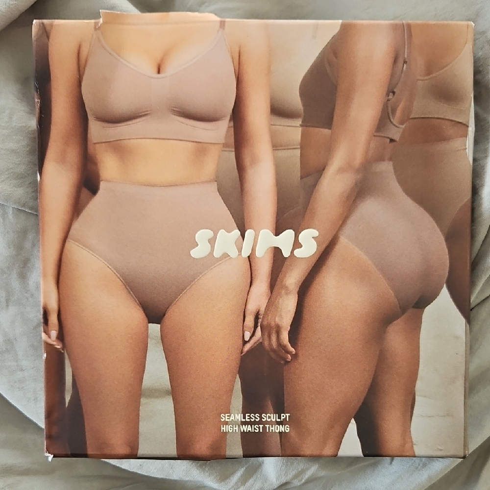 SKIMS Seamless Sculpt High Waist Thong in Tan